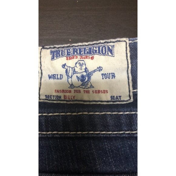 True Religion Woman 27x31 World Tour Billy Dark Wash Low Rise Straight Skinny - Picture 3 of 7